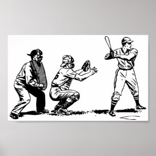 Affiche Graphique de baseball vintage