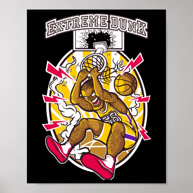 Affiche Graphique de basket-ball (Devant)