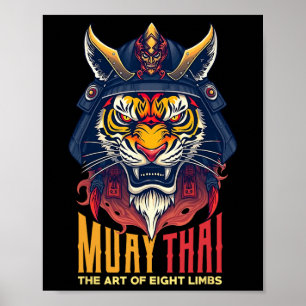 Affiche Graphique de boxe thaïlandaise de Muay Thai Samura