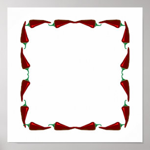 Affiche Graphique de cadre de poivrons de piment de bout