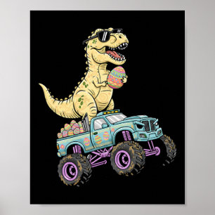 Affiche Graphique de camion monstre T Rex de Pâques pour e
