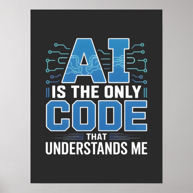 Affiche Graphique de code d'IA – Conception d'innovation t (Devant)
