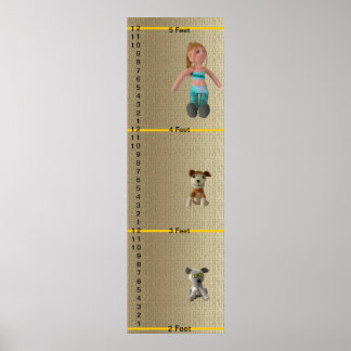 Affiche Graphique de croissance - Chat de chien et Poupées