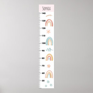 Affiche Graphique de croissance de Boho Arc-en-ciel pour f