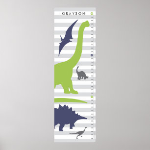 Affiche Graphique de croissance de la pépinière de dinosau