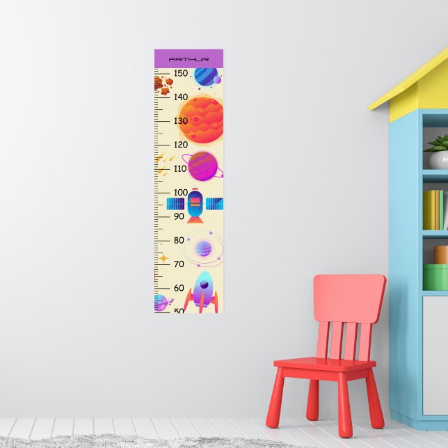 Affiche Graphique de croissance de l'espace et des fusées (Pépinière 1)