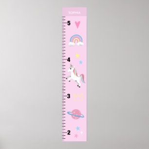 Affiche Graphique de croissance des filles mignonne rose l