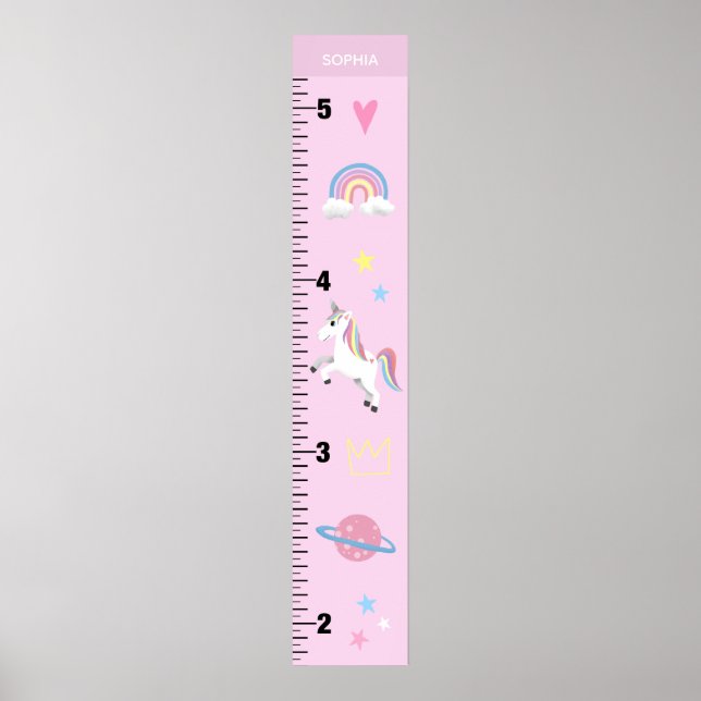 Affiche Graphique de croissance des filles mignonne rose l (Devant)