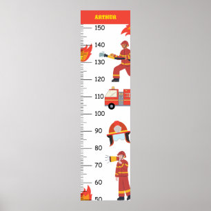 Affiche Graphique de croissance des pompiers mignons