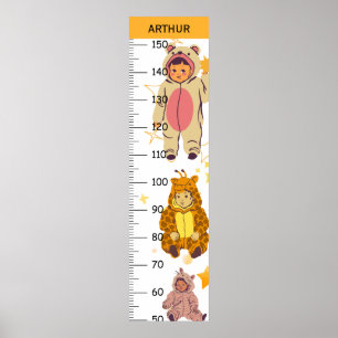 Affiche Graphique de croissance du costume animal mignon