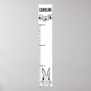 Affiche Graphique de croissance florale de lapin lapin