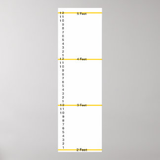 Affiche Graphique de croissance - lignes, pieds, pouces