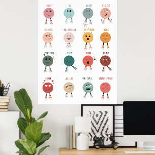 Affiche Graphique de décor de classe pour les sentiments e