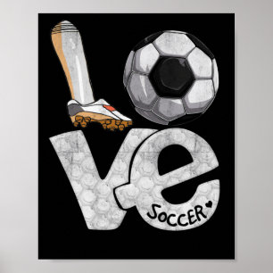Affiche Graphique de football dire amour coeur balle