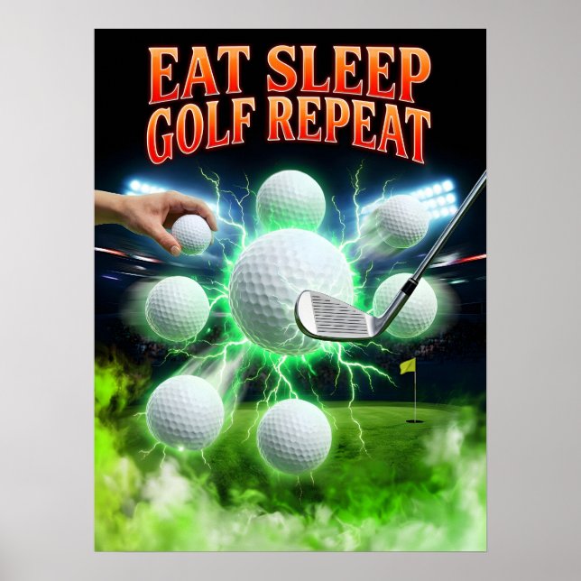 Affiche Graphique de golf rétro contrefaiton (Devant)