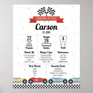 Affiche Graphique de jalons d'anniversaire de voiture de c