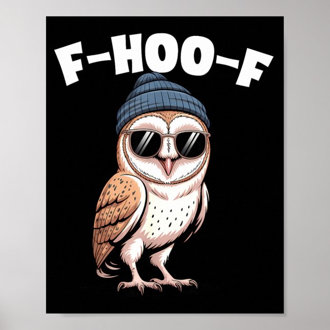 Affiche Graphique de mème d'oiseau drôle F-hoo-f  (Devant)