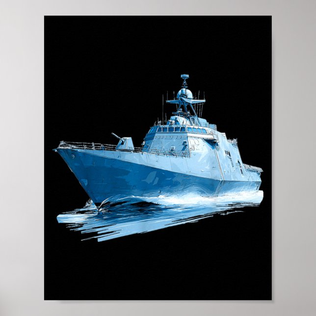 Affiche Graphique de navire militaire génial (Devant)