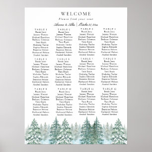 Affiche Graphique de paramètres de mariage de forêt de pin