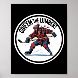 Affiche Graphique de pénalité de hockey sur glace Donnez-l