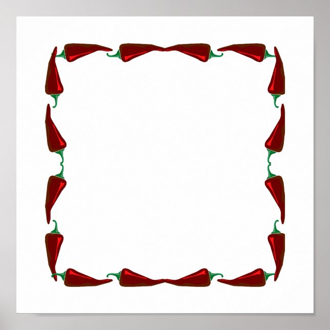 Affiche Graphique de piments de bout en bout (Devant)