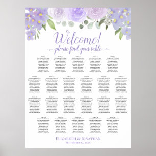 Affiche Graphique de placement 22 tables mariage floral la