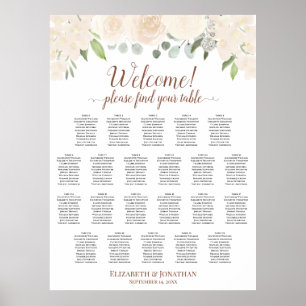 Affiche Graphique de placement 22 tables mariage floral ro