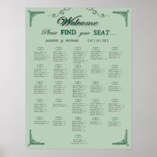Affiche Graphique de placement chic vert eucalyptus Sage p