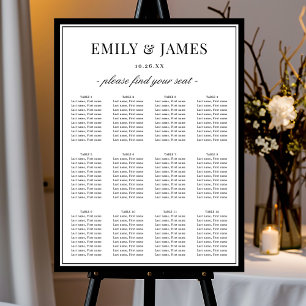 Affiche Graphique de placement de mariage à bordure classi