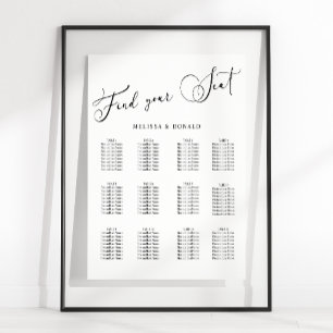 Affiche Graphique de placement de mariage à l'écriture sim