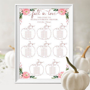 Affiche Graphique de placement de mariage automnal citroui