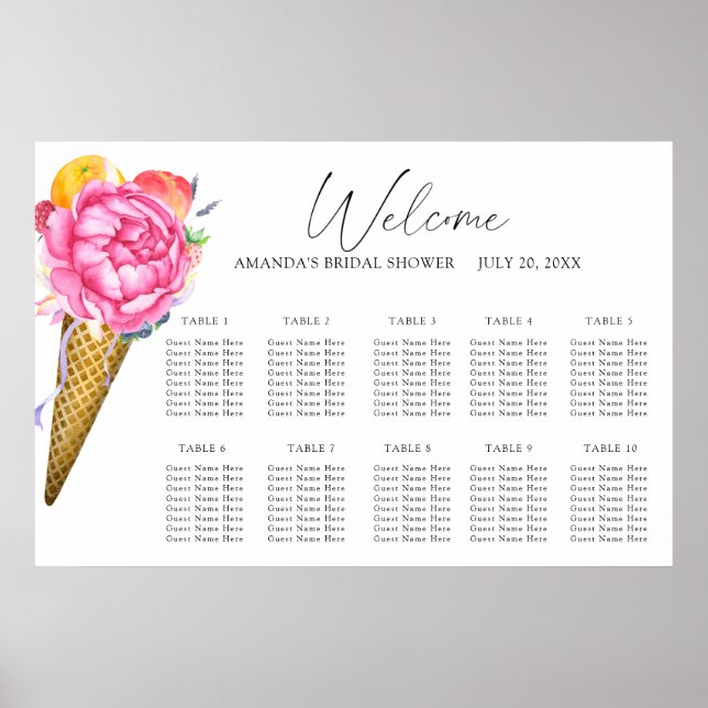 Affiche Graphique de placement de mariage de glace aux fle (Devant)