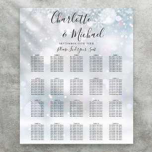 Affiche Graphique de placement de mariage en écriture Floc