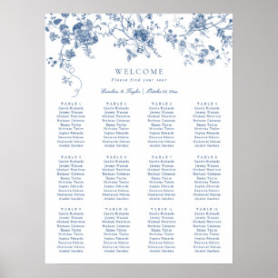 Affiche Graphique de placement de mariage floral élégant v