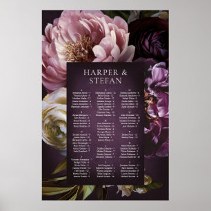Affiche Graphique de placement de mariage floral maximalis