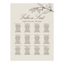 Graphique de placement de mariage floral minimalis