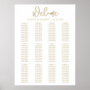 Affiche Graphique de placement de mariage simple écriture 