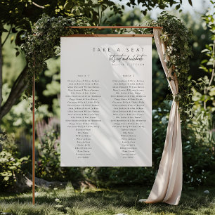 Affiche Graphique de placement de mariage simple élégant m