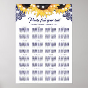 Affiche Graphique de placement de mariage tournesol en den