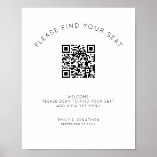 Affiche Graphique de placement de sièges avec QR Code impr
