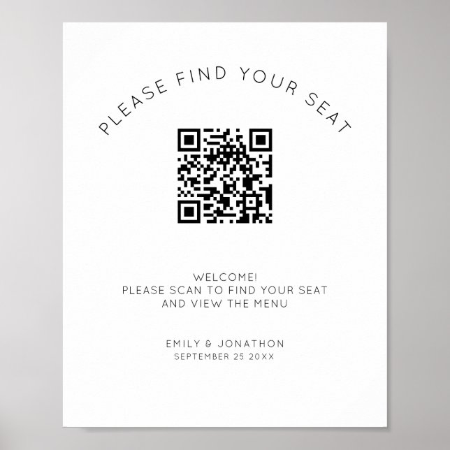 Affiche Graphique de placement de sièges avec QR Code impr (Devant)