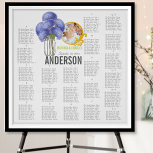 Affiche Graphique de placement de sièges Floral Vintage Mo