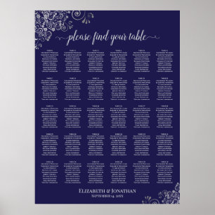 Affiche Graphique de placement de table de mariage 30 tabl