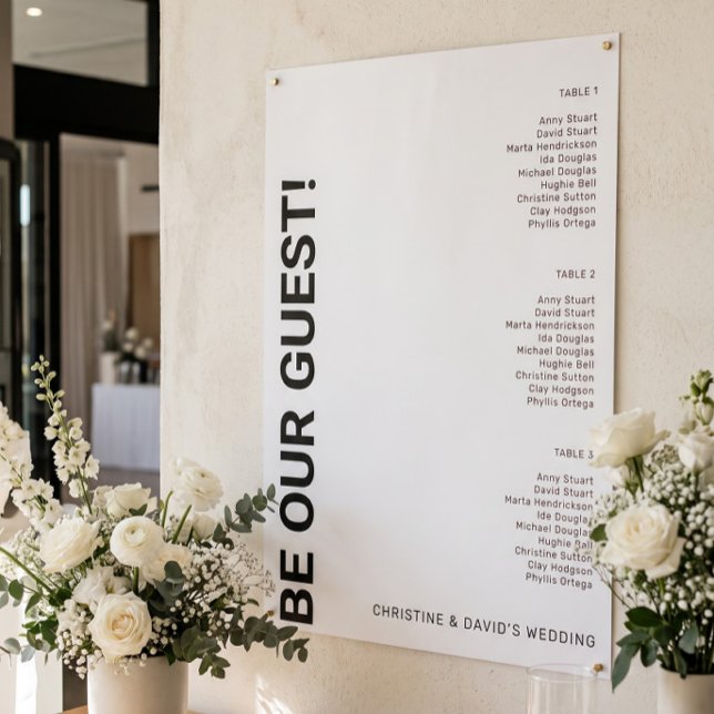 Affiche Graphique de placement de table simple blanc pour  (Créateur téléchargé)