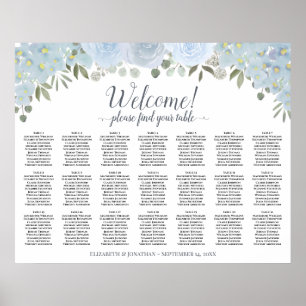 Affiche Graphique de placement des invités à 21 tables Ble