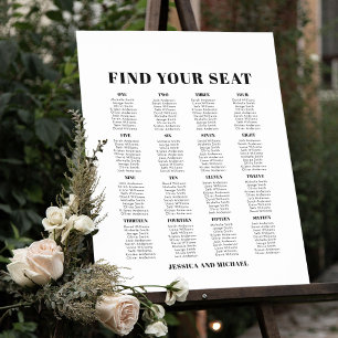 Affiche Graphique de placement des invités de mariage gran
