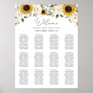 Affiche Graphique de placement élégant de mariage avec tou