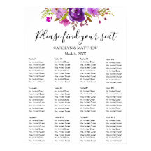 Graphique de placement floral aquarelle lilas et v