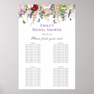 Affiche Graphique de placement Floral & Papillon pour une 