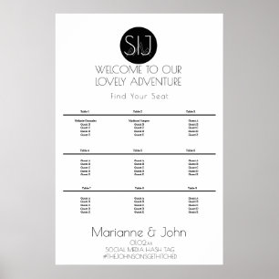 Affiche Graphique de placement Minimaliste Montagne Logo